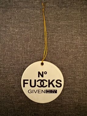 No Fucks Given Black on White Ornament